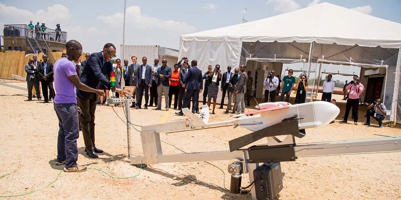 Drone da Zipline, usado em Ruanda para entrega de sangue e derivados