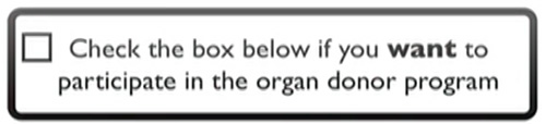 Marque a alternativa abaixo se você quer participar do programa de doadores de órgãos.
